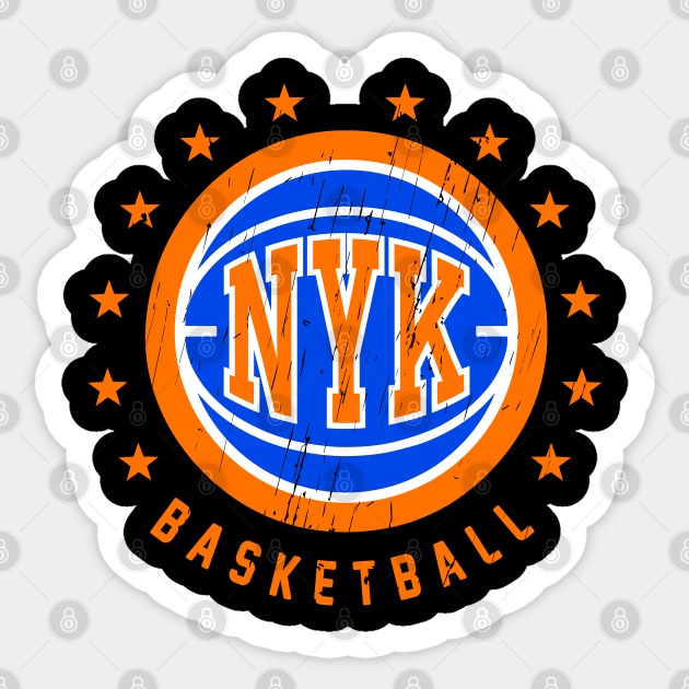 NYK Basketball Vintage Distressed Sticker by funandgames